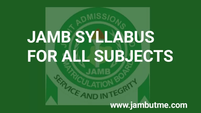 JAMB Syllabus For All Subjects